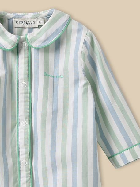 Pyjama rayé bébé - coton biologique Rayure verte 2 - vertbaudet enfant 