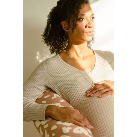Coussin d'allaitement confortable et multifonctions big flopsy Argile beige+Rose épanouie 10 - vertbaudet enfant 