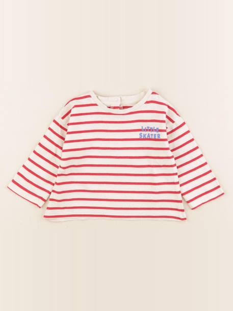 Tee-shirt - 12 mois Beige, rouge 1 - vertbaudet enfant 