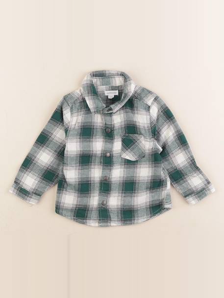 Chemise - 12 mois Blanc, vert 1 - vertbaudet enfant 