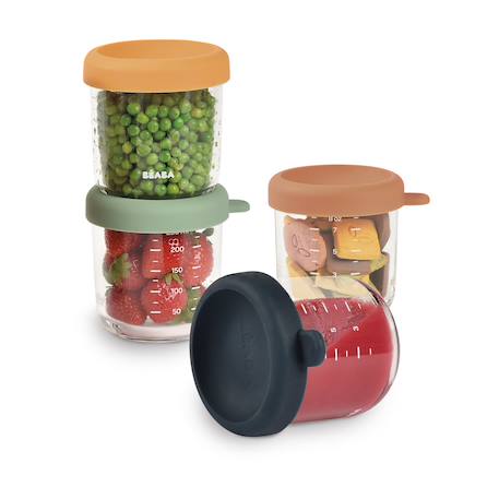 Lot de 4 portions repas en verre 250 ml Mélange couleurs 5 - vertbaudet enfant 