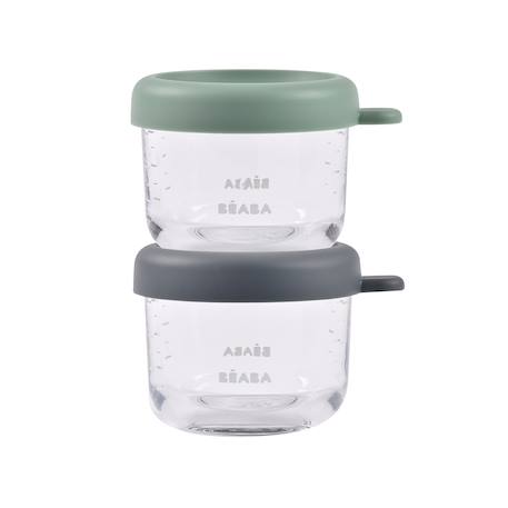 Lot de 2 portions repas en verre 150 ml Minéral / vert sauge 2 - vertbaudet enfant 