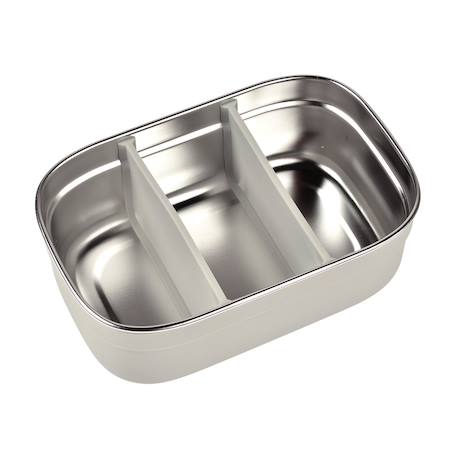 Boîte à repas en inox et silicone Gris velours / rose poudrée+Gris velours / vert sauge 5 - vertbaudet enfant 