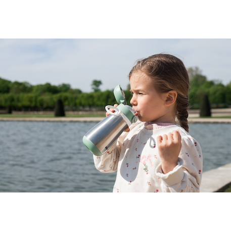 Gourde inox d'apprentissage nomade 350 ml Rose ancienne+Vert sauge 12 - vertbaudet enfant 