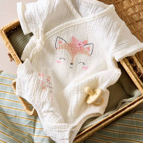Barboteuse bébé en gaze de coton louison Ecru 5 - vertbaudet enfant 