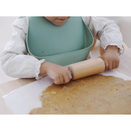 Bavoir silicone récupérateur réglable Rose ancienne+Terracotta+Vert sauge 14 - vertbaudet enfant 