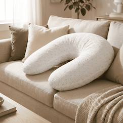 Puériculture-Coussin de maternité 3 en 1 : grossesse, allaitement & repos - housse double gaze coton - blanc