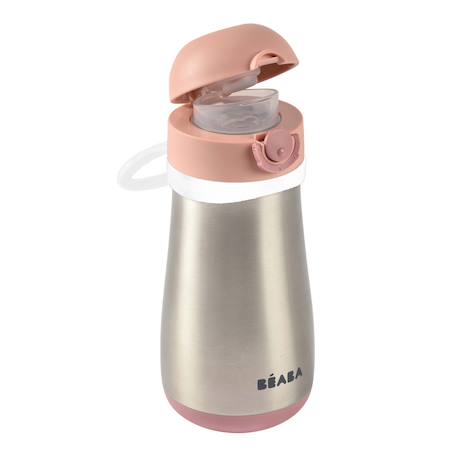 Gourde inox d'apprentissage nomade 350 ml Rose ancienne+Vert sauge 5 - vertbaudet enfant 