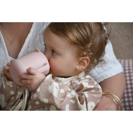 Tasse d'apprentissage en silicone Barbe à papa+Galet+Vert sauge 2 - vertbaudet enfant 
