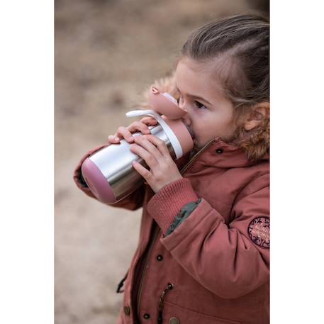 Gourde inox d'apprentissage nomade 350 ml Rose ancienne+Vert sauge 6 - vertbaudet enfant 