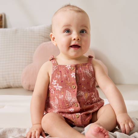 Barboteuse bébé en gaze de coton arizona Terracotta 5 - vertbaudet enfant 