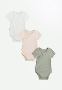 Bébé-Body-Lot de 3 bodies bébé manches courtes ouverture croisée mini rêve