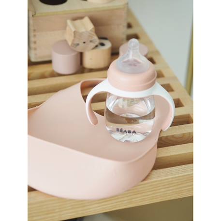 Bavoir silicone récupérateur réglable Rose ancienne+Terracotta+Vert sauge 4 - vertbaudet enfant 