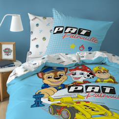 Linge de maison et décoration-Linge de lit enfant-Taie d'oreiller-Parure de lit imprimée 100% coton, pat patrouille car