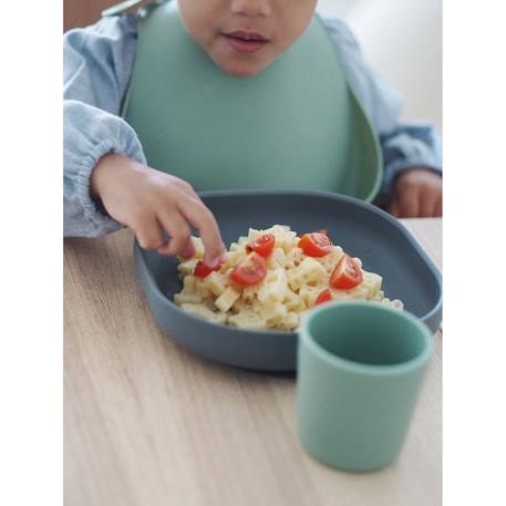 Bavoir silicone récupérateur réglable Rose ancienne+Terracotta+Vert sauge 16 - vertbaudet enfant 