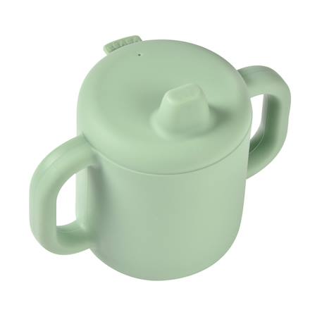 Tasse d'apprentissage en silicone Barbe à papa+Galet+Vert sauge 15 - vertbaudet enfant 