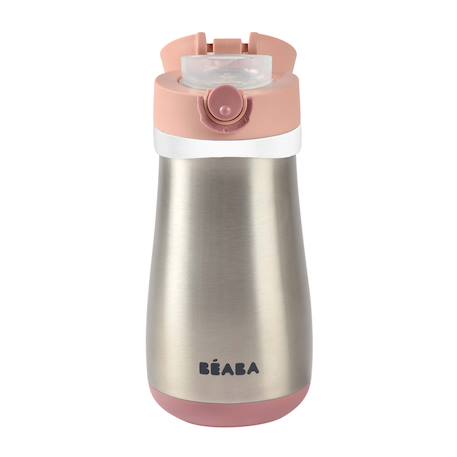 Gourde inox d'apprentissage nomade 350 ml Rose ancienne+Vert sauge 3 - vertbaudet enfant 