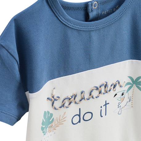 Ensemble enfant t-shirt et short en gaze de coton toucana Bleu 3 - vertbaudet enfant 