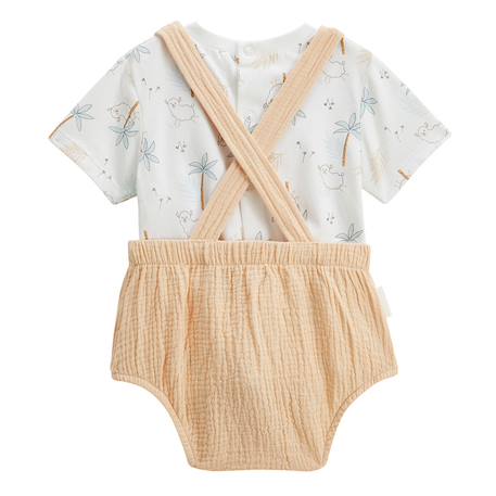 Ensemble salopette bébé en gaze de coton et t-shirt noisette Orange 3 - vertbaudet enfant 