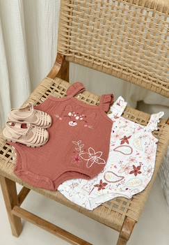 Lot de 2 barboteuses bloomer bébé en gaze de coton arizona  - vertbaudet enfant