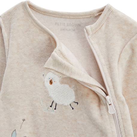 Lot de 2 pyjamas bébé en velours noisette Ecru 3 - vertbaudet enfant 