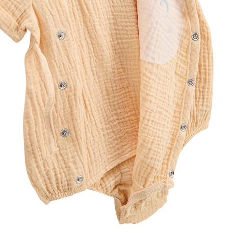Barboteuse bébé en gaze de coton ouverture croisée noisette Orange 4 - vertbaudet enfant 