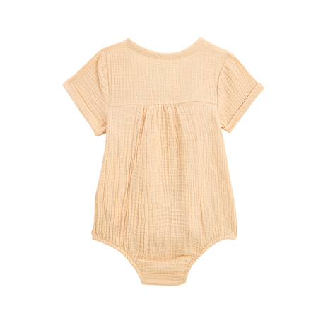 Barboteuse bébé en gaze de coton ouverture croisée noisette Orange 3 - vertbaudet enfant 