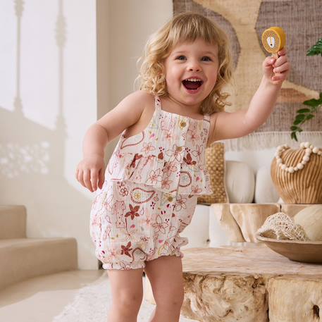 Barboteuse bébé en gaze de coton arizona Ecru 5 - vertbaudet enfant 