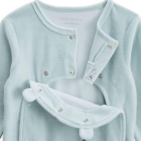 Pyjama bébé en velours ouverture pont elio Bleu 4 - vertbaudet enfant 