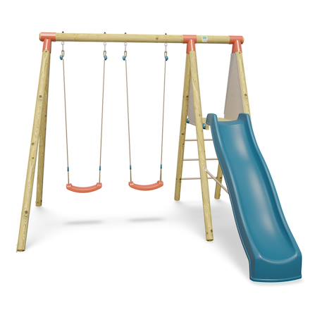 Portique balançoire bois 2.30 m avec toboggan milu 2 pour enfants Bois 2 - vertbaudet enfant 