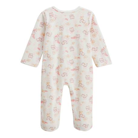 Pyjama bébé en velours ouverture pont louison Ecru 3 - vertbaudet enfant 