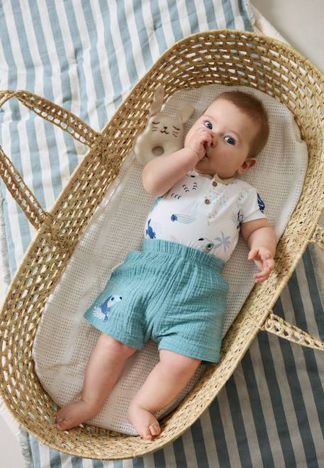 Bébé-Ensemble-Ensemble body bébé et short en gaze de coton toucana