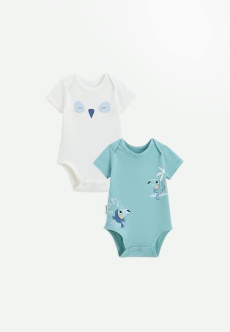 Lot de 2 bodies bébé manches courtes toucana Bleu 1 - vertbaudet enfant 