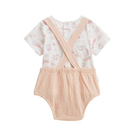 Ensemble salopette bébé en gaze de coton et t-shirt louison Rose 3 - vertbaudet enfant 