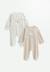 Lot de 2 pyjamas bébé en velours noisette Ecru 1 - vertbaudet enfant 