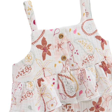 Barboteuse bébé en gaze de coton arizona Ecru 4 - vertbaudet enfant 