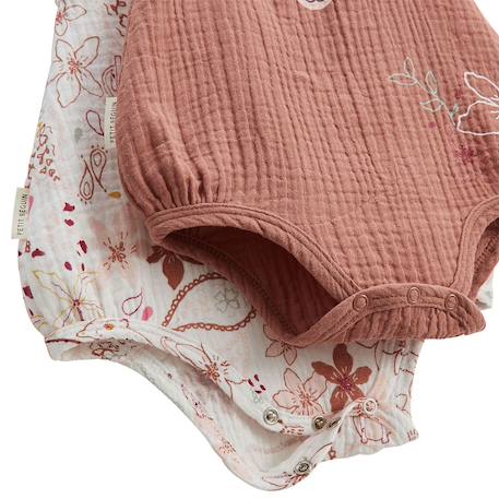 Lot de 2 barboteuses bloomer bébé en gaze de coton arizona Ecru 3 - vertbaudet enfant 
