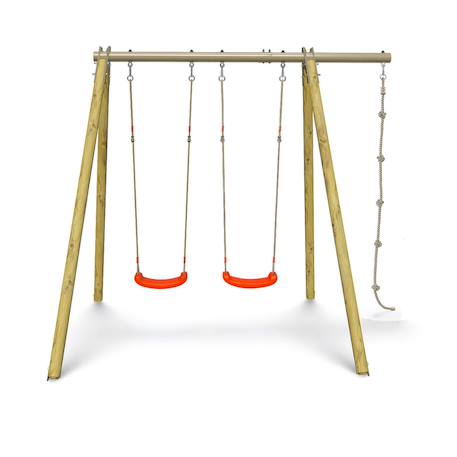 Portique balançoire piko bois/métal Marron 2 - vertbaudet enfant 
