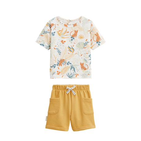 Ensemble enfant t-shirt et short wakae Ocre 2 - vertbaudet enfant 