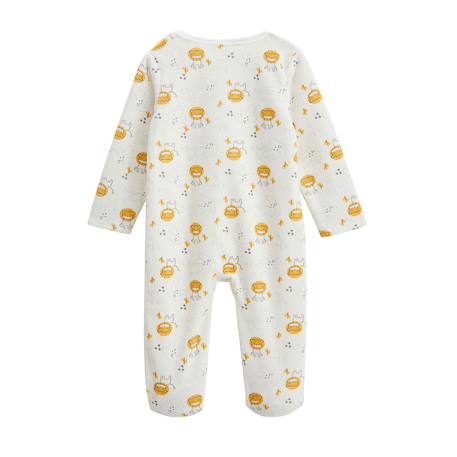 Pyjama bébé en velours ouverture zippée elio Ecru 3 - vertbaudet enfant 