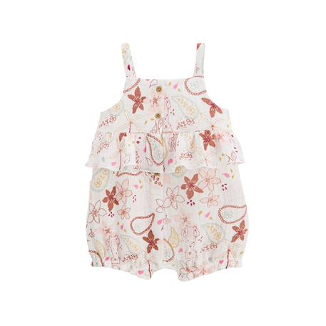 Barboteuse bébé en gaze de coton arizona Ecru 2 - vertbaudet enfant 