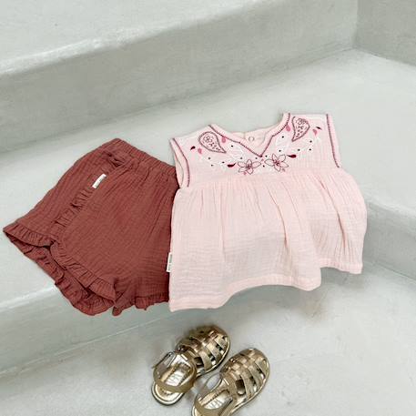 Short enfant en gaze de coton arizona Terracotta 6 - vertbaudet enfant 