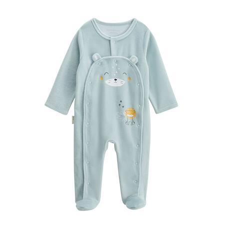 Pyjama bébé en velours ouverture pont elio Bleu 2 - vertbaudet enfant 