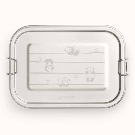 3 boîtes à gouter inox kiddy 500 ml pandas Gris 6 - vertbaudet enfant 