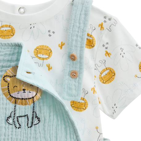 Ensemble salopette bébé en gaze de coton et t-shirt elio Bleu 3 - vertbaudet enfant 