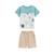 Ensemble enfant t-shirt et short en gaze de coton toucana Bleu 2 - vertbaudet enfant 