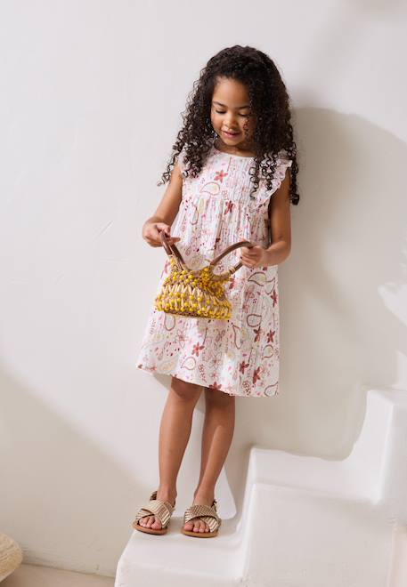 Robe enfant en gaze de coton arizona Ecru 1 - vertbaudet enfant 