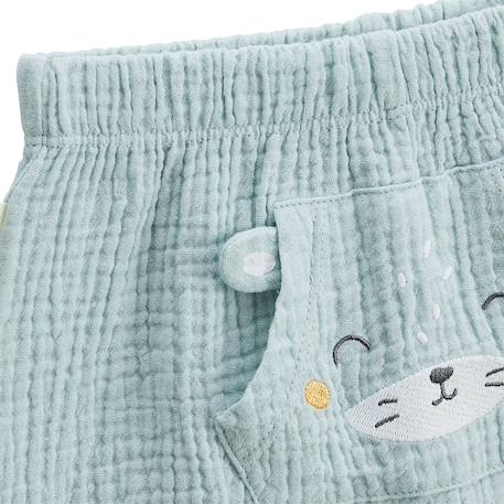 Ensemble bébé t-shirt et short en gaze de coton elio Bleu 4 - vertbaudet enfant 