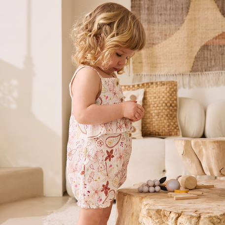 Barboteuse bébé en gaze de coton arizona Ecru 6 - vertbaudet enfant 