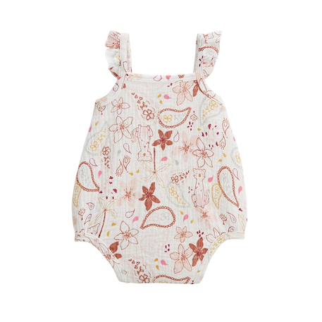 Lot de 2 barboteuses bloomer bébé en gaze de coton arizona Ecru 4 - vertbaudet enfant 